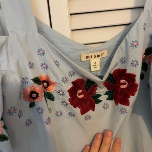 Light blue embroidered dress